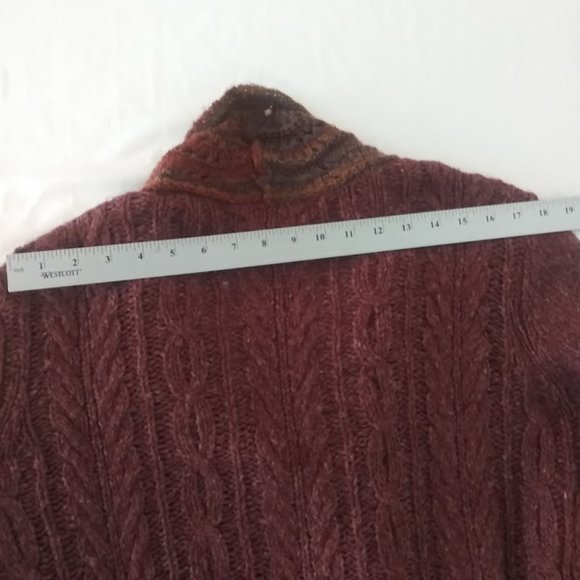 Royal Robbins women's size L burgundy multicolored cardigan sweater - Picture 9 of 14